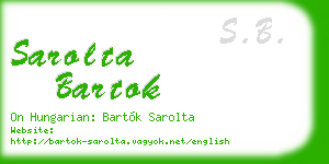 sarolta bartok business card